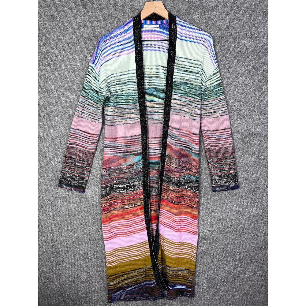 Anthropologie Space-Dyed Longline‎ Cardigan Multi color Size XS/S - Picture 2 of 10